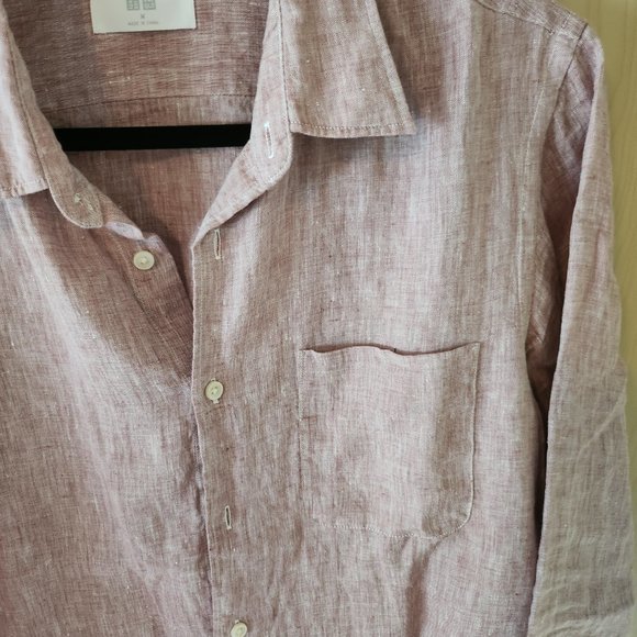Uniqlo Premium Linen Long-Sleeve Shirt (Size M) - 5 Different Colors - Picture 5 of 11